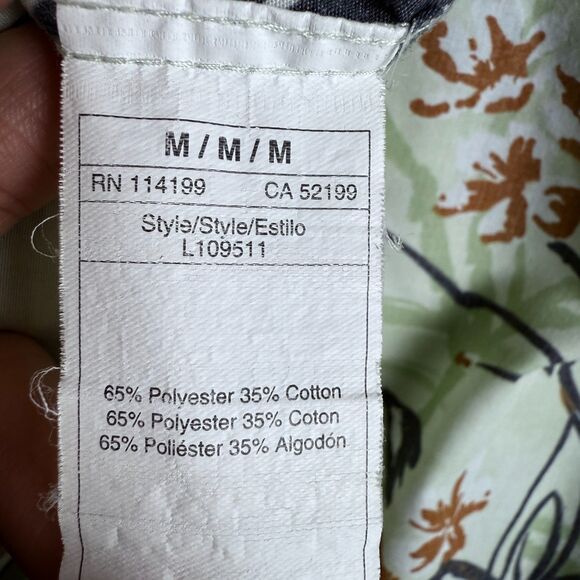 Vintage Quiksilver Hawaiian Shirt Ukiyo-e Japanese Print Green Black Men’s M - Picture 8 of 12